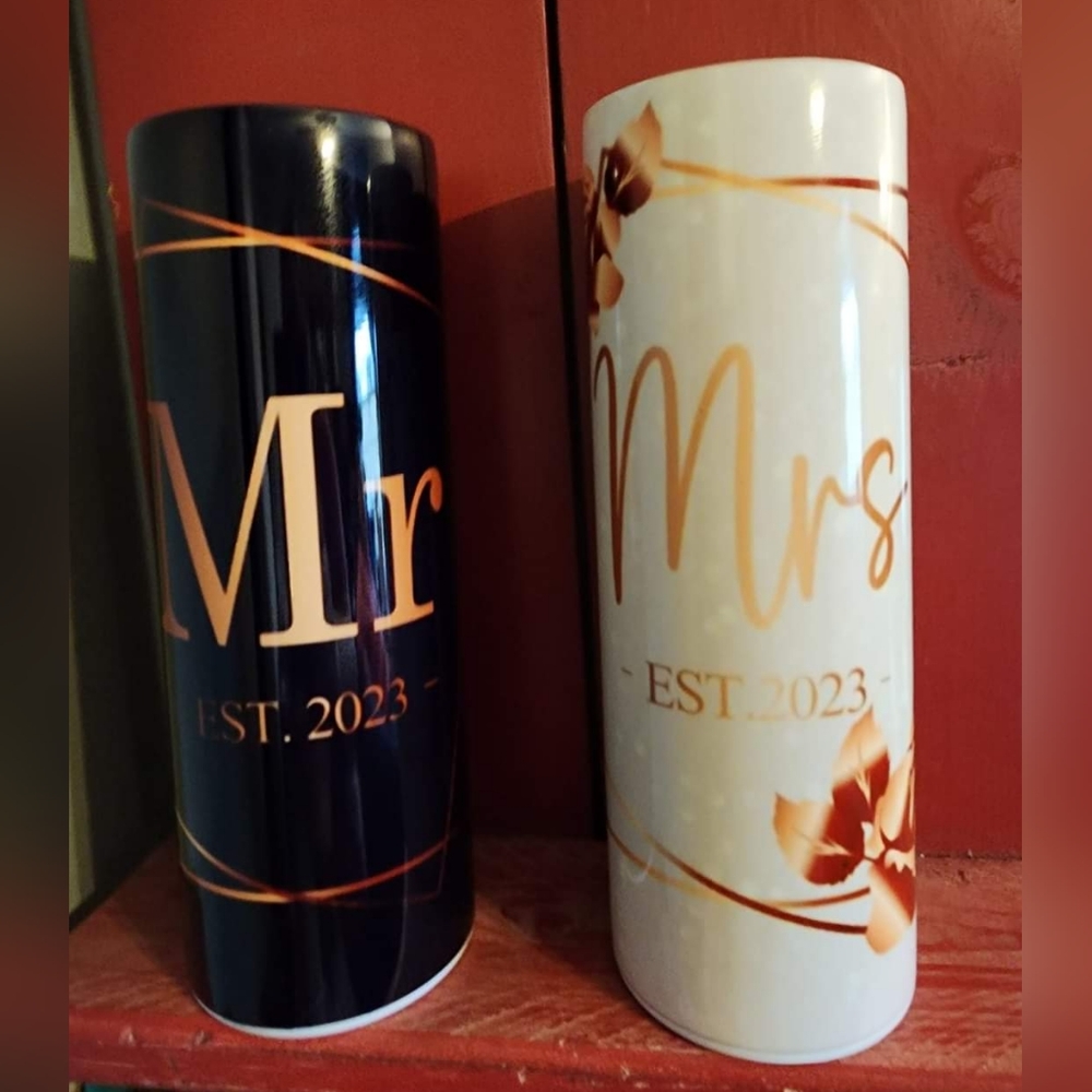 Mr & Mrs Bride Groom Wedding 20oz Tumbler Bundle